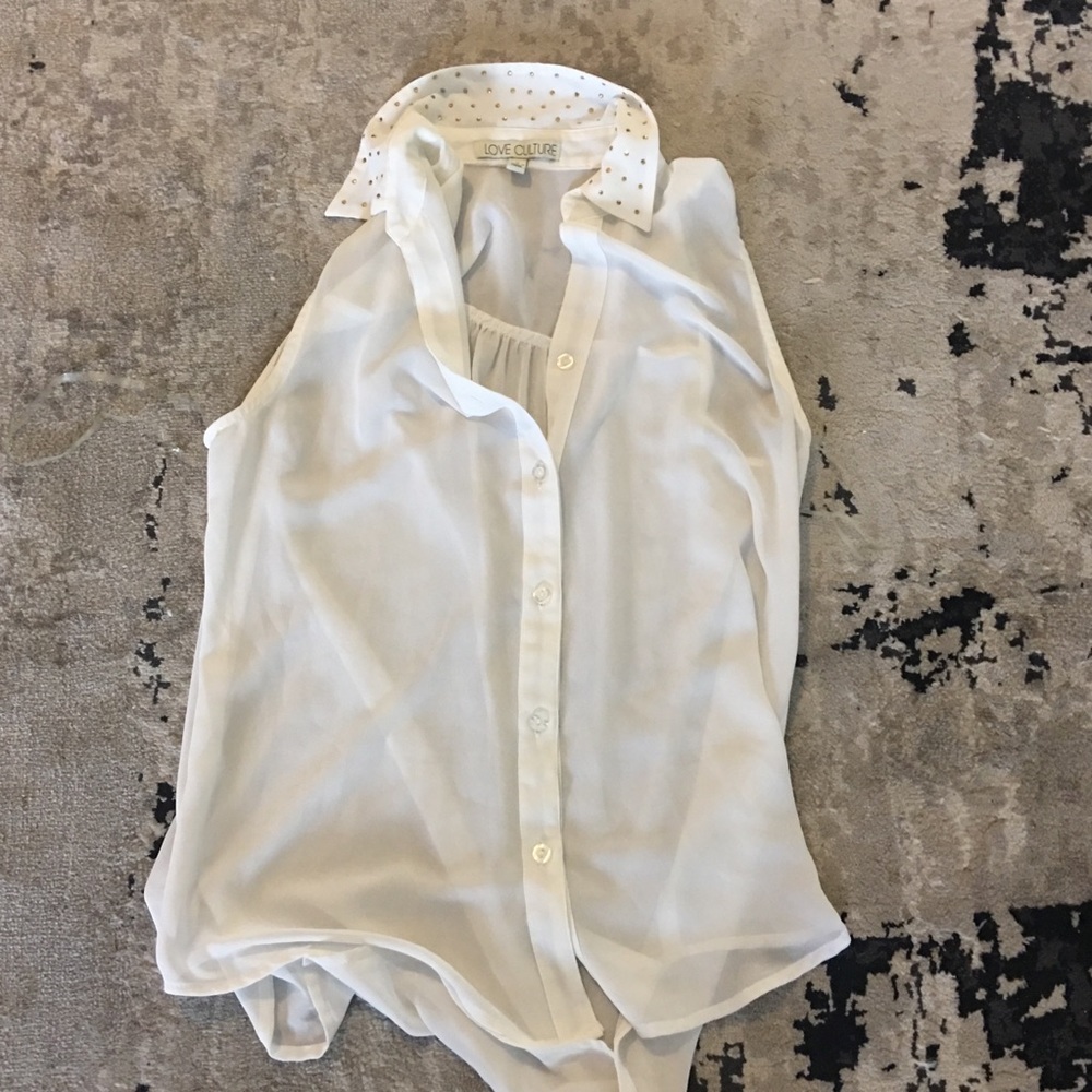 Love culture sheer button down